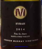 Andrew Murray Tous les Jour Santa Ynez Valley Syrah 2014