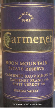 Carmenet Sonoma Valley Moon Mountain Meritage Reserve 1995