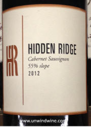 Hidden Ridge 55% Slope Cabernet Sauvignon 2012