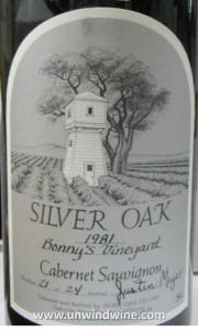 Silver Oak Bonny's Vineyard Napa Valley Cabernet Sauvignon 6 ltr #21 1981