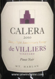 Calera de Villiers Vineyard Pinot Noir 2010