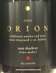 Sean Thackery Orion Napa Valley Red Wine 2010