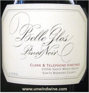 Belle Glos Clark & Telephone Vineyard Santa Maria Valley Santa Barbara County Pinot Noir 2008