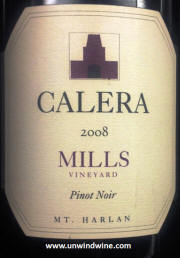 Calera Mills Vineyard Pinot Noir 2008