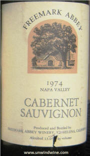 Freemark Abbey Napa Valley Cabernet Sauivignon 1974