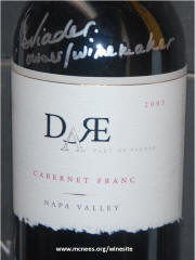 Viader Dare Cabernet Franc 2003 signed by Delia Viader 