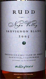 Rudd Oakville Estate Sauvignon Blanc 2005 label