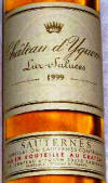Chateau dYquem 1999 label on McNees.org/winesite