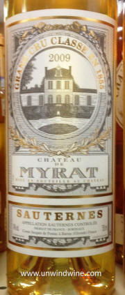 Chateau Myrat Grand Cru Classe Sauterne 2009