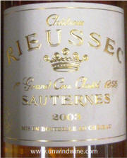 Chateau Reussec Sauterne 2003