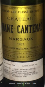 Chateau Brane-Cantenac Margaux 1982