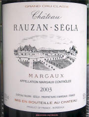 Chateau Rauzan Segla 2003 magnum label on McNees.org/winesite