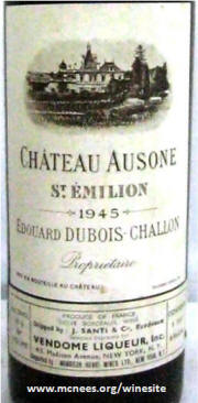 Chateau Ausone 1945 label