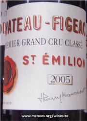 Chateau Figeac 2005 label