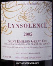 Lynsolence St Emilon Grand Cru 2005