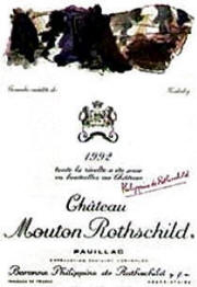 Chateau Mouton Rothschild 1992 label by Kirkeby