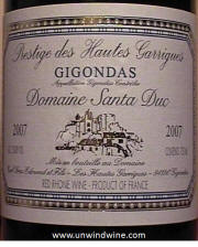 Domaine Santa Duc Gigondas Prestige Haute Garrigues 2007 label 