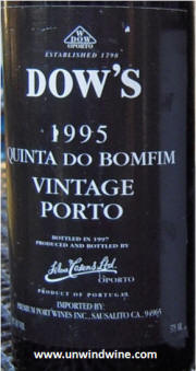 Dow Quinto do Bomfin Vintage Porto 1995