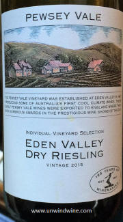 Pewsey Vale Eden Valley Dry Riesling 2015