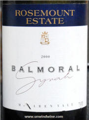 Rosemount Balmoral McLaren Vale Syrah 2000