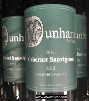 Dunham Cellars Columbia Valley Cabernet Sauvignon XXII 2016 label