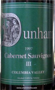 Dunham Cellars III Columbia Valley Cabernet Sauvignon 1997  