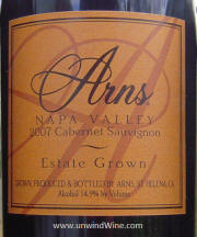 Arns Estate Grown Napa Valley Cabernet Sauvignon 2007