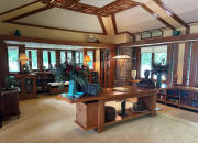 Frank Lloyd Wright Allen House WIchita Living Room Prow from west
