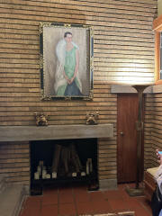 Frank Lloyd Wright Allen House, Wichita, KS Reception Fireplace
