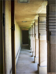 Frank Lloyd Wright  Hollyhock House - Garden Court walkway - McNees Wright-Site on McNees.org