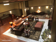 Frank Lloyd Wright Historic Park Inn Mason City, Iowa - Skylight Lounge Overhead (IMG_5664)