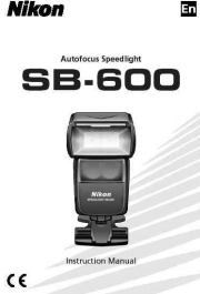 SB-600 Autofocus Speedlight - Instruction Manual