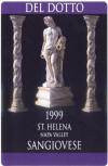 Del Dotto St Helena Sangiovese 1999 label on McNees.org/winesite