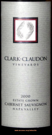 Clark Claudon Estate Cabernet 2000 label