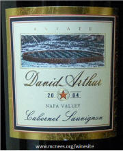 David Arthur Napa Valley Cabernet Sauvignon 2004 label