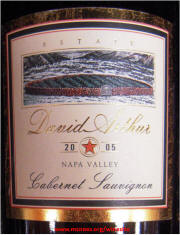 David Arthur Napa Valley Cabernet Sauvignon 2004 Label