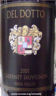 Del Dotto Vineyards Napa Valley Cabernet Sauvignon 2001