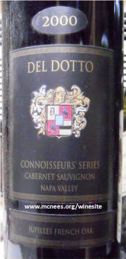 Del Dotto Napa Valley Connoisseur's Series Cabernet Sauvignon Juppilles French Oak Magnum 2000