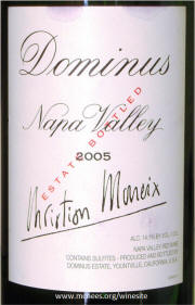 Dominus Estate Proprietary Red Wine 2005 Magnum label