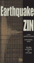 Earthquake Zinfandel label