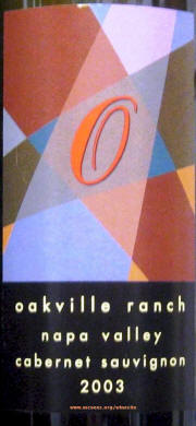 Oakville Ranch Cabernet Sauvignon 2003 label on Rick's WineSite
