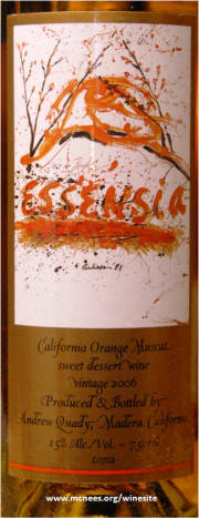 Quady Essencia Orange Muscat 2006 label