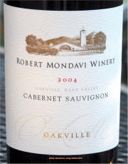 Robert Mondavi Oakville Cabernet 2004 Label