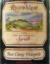 Rosenblum Cellars Base Camp Vineyards Syrah 2003