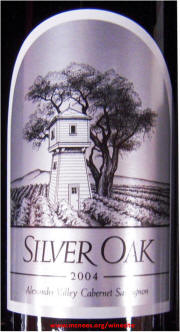 Silver Oak Alexander Valley Cabernet Sauvignon 2004 label