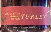 Turley Old Vines Zinfandel 2006 label