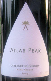 Atlas Peak Cabernet Sauvignon 2003 label on McNees.org/winesite