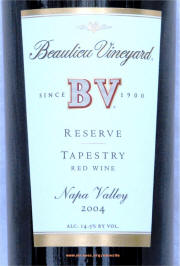 Beaulieu Vineyards Tapestry Reserve 2004 label