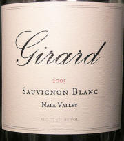 Girard Sauvignon Blanc 2005 label on McNees.org/winesite