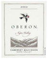 Oberon napa valley cabernet 2003 label on McNees.org/winesite